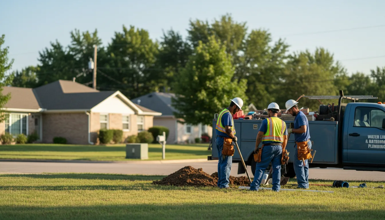 Residential water line and bathroom plumbing service in Ellsworth, IL